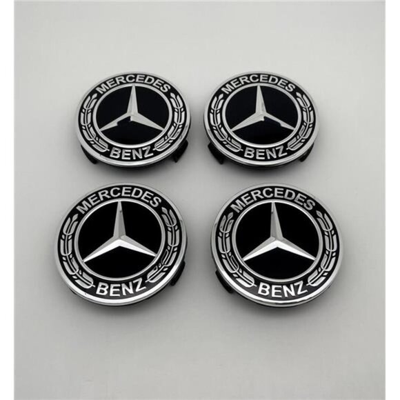 NEW Set of 4 Mercedes Benz Wheel Center Caps 75mm - Picture 1 of 7